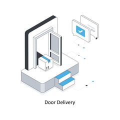 Door Delivery isometric stock illustration. Eps 10 File stock illustration.