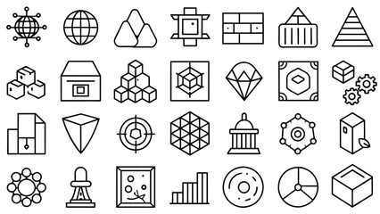 Business abstract icons in flat style