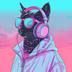 futuristic fashion cat