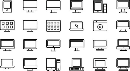 Desktop computer icon vector isolated