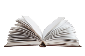 open book empty PNG Transparent white background