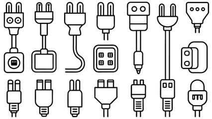 USB cable cord icon vector isolated