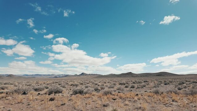 Driving through the nevada desert in slow motion 