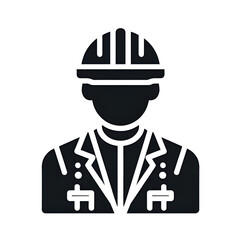 Worker Icon Vector Male Service Person of Building Construction Workman With Hardhat