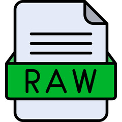 RAW File Format Vector Icon Design