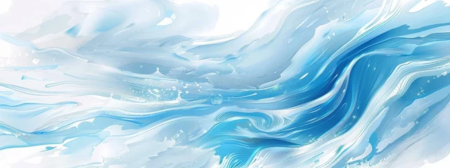 Foto op Canvas abstract soft blue and white abstract water color ocean wave texture background. Banner Graphic Resource as background for ocean wave and water wave abstract graphics © JovialFox