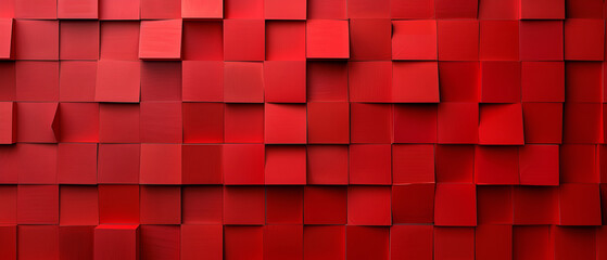 Abstract flat paper squares background in red