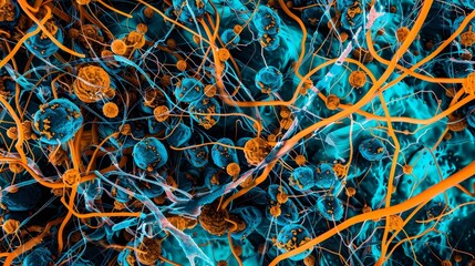 Neuronal Network Abstract Microscopic View