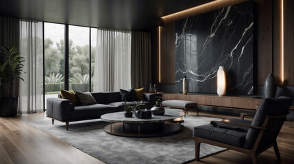 Custom home living room