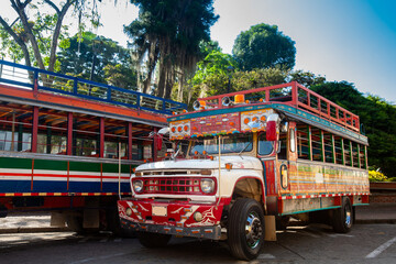 Colorful traditional rural bus from Colombia called chiva