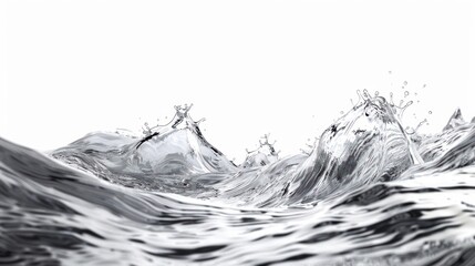 Water splash on white background.generated AI.