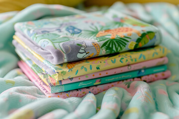 Fototapeta na wymiar Colorful Bed Sheets for children 