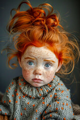 Freckles and Feelings Toddler's Moods Captured in an Enigmatic Expression