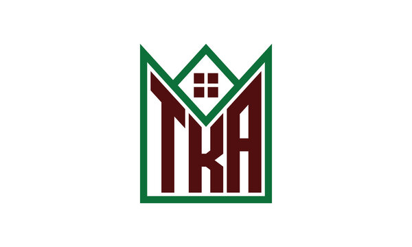 TKA initial letter real estate builders logo design vector. construction, housing, home marker, property, building, apartment, flat, compartment, business, corporate, house rent, rental, commercial