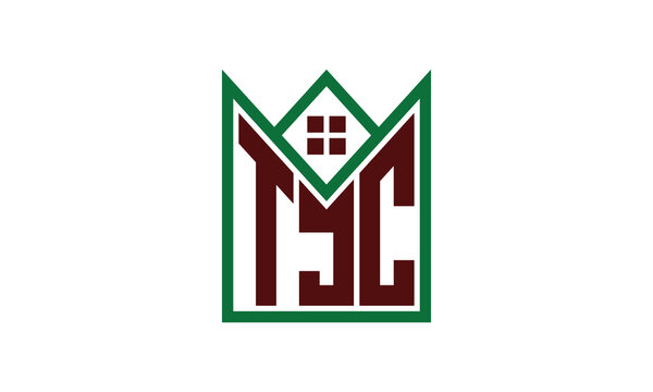 TJC initial letter real estate builders logo design vector. construction, housing, home marker, property, building, apartment, flat, compartment, business, corporate, house rent, rental, commercial