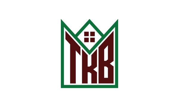TKB initial letter real estate builders logo design vector. construction, housing, home marker, property, building, apartment, flat, compartment, business, corporate, house rent, rental, commercial