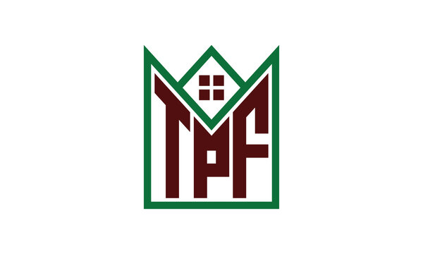 TPF initial letter real estate builders logo design vector. construction, housing, home marker, property, building, apartment, flat, compartment, business, corporate, house rent, rental, commercial
