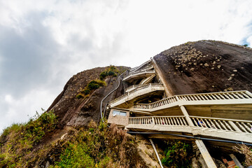 View from below of the Rock of Guatape in Antioquia, Colombia