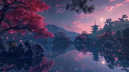 Poster 日本の桜風景｜japane cherry_blossomes  sightseening   Generate AI © kozy