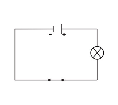 Electrical Circuit Diagram, study content physics students. Vector illustration.