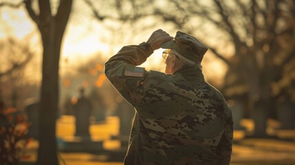 Military veteran at the cemetery