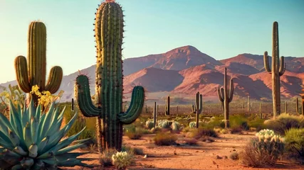 Meubelstickers cactus landscape photo © tigrap