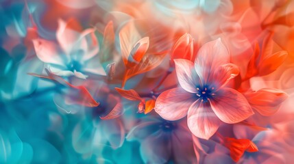 vibrant and colorful floral background with a variety of flowers in shades of red, orange, pink,...