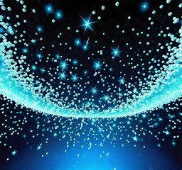 Obraz premium blue tone sparkling graphic particle