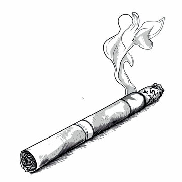 Cigarette in cartoon, doodle style. Image for t-shirt, web, mobile apps and ui. Isolated 2d vector illustration in logo, icon, sketch style, Eps 10. AI Generative
