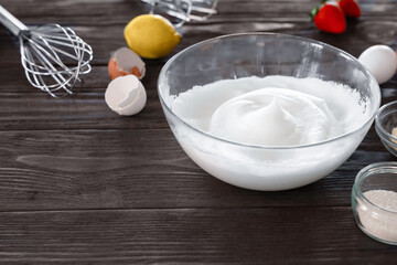 Baking Preparation with Whipped Egg Whites Foam
