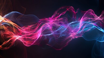 A close up of a colorful abstract image with smoke, AI - obrazy, fototapety, plakaty