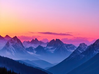 Fototapeta na wymiar mountains at dusk background photo