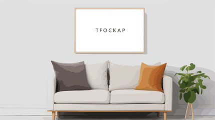 A mockup of a blank poster frame sitting on top of