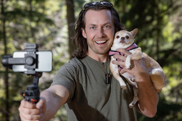 Filming a video with my dog