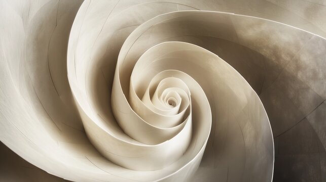 Macro, abstract, background picture of a paper spiral on paper background