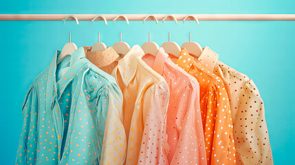 Row of Shirts Hanging on a Clothes Rack