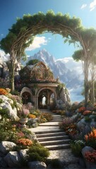 Enchanted Mountain Retreat: A Sanctuary Amidst Floral Splendor
