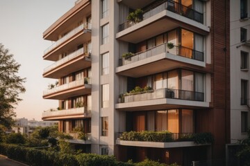 residential buildings apartment house with multi-storey floors