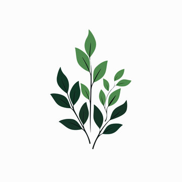 Green leaves in cartoon, doodle style. Image for t-shirt, web, mobile apps and ui. Isolated 2d vector illustration in logo, icon, sketch style, Eps 10. AI Generative