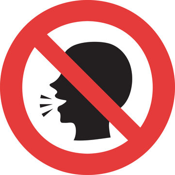 No talking inside, keep silent icon.