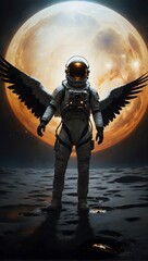 Ascendant Explorer: Celestial Voyage of the Angelic Astronaut