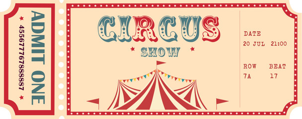 vintage circus carnival vector ticket