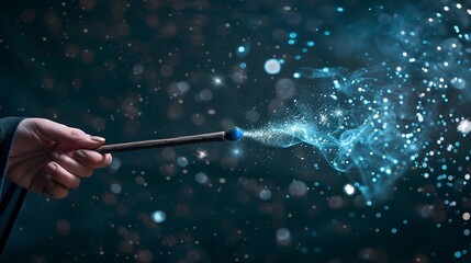 Fototapeta premium Magic wand casting sparkles