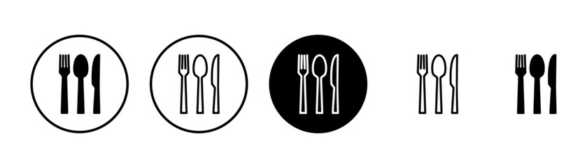 Fork, Spoon, and Knife isolated on white background. Restaurant icon. food icon. Eat. Cutlery icon.