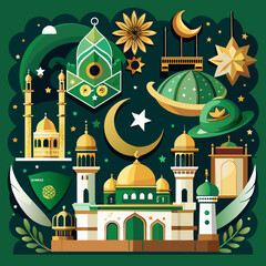 23 March Pakistan Resolution Day. Happy Pakistan Day. National Holiday Vector Illustration Post.
