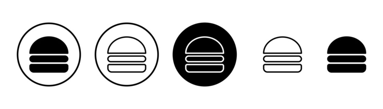 Naklejki Hamburger icon vector isolated on white background. Burger and hamburger icon. Fast food vector icon
