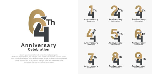 anniversary logotype vector design with brown and black color for celebration moment