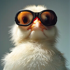 Bird Wearing Goggles Close Up