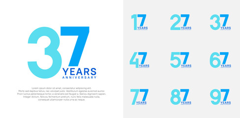 anniversary logo style vector design with blue color can be use for celebration day