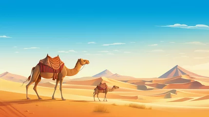 Foto op Aluminium camel in the desert © qaiser